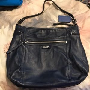 Navy blue leather purse